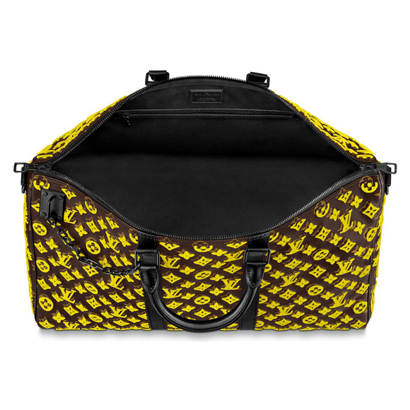 Louis Vuitton Keepall Triangle Bandouliere 50 Tuffetage Yellow Duffle Travel Bag - Picture 9 of 11